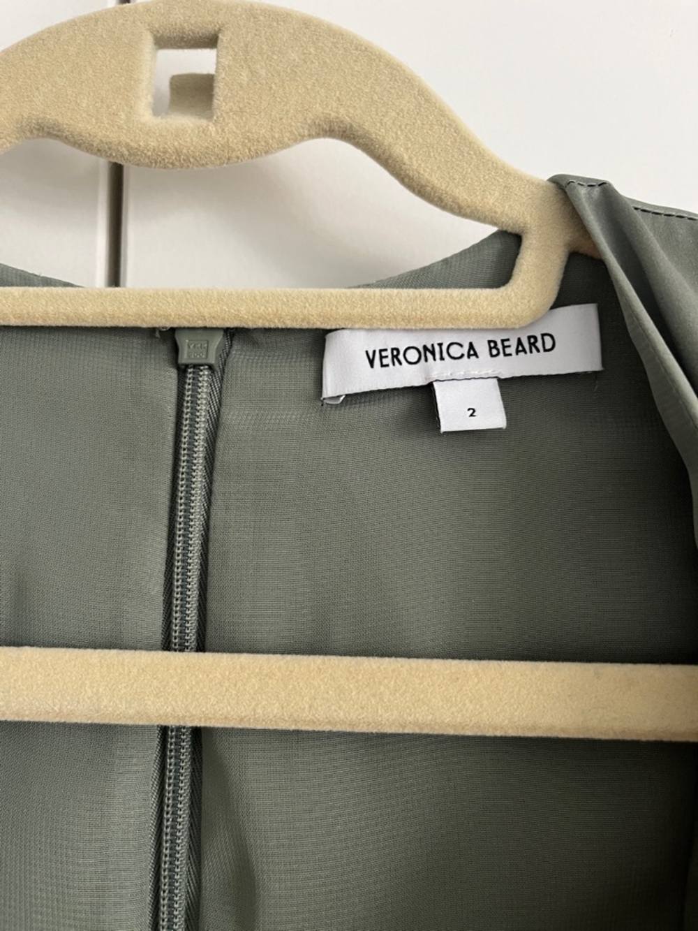 Veronica Beard Olive Green Deep V Maxi Dress - Picture 2 of 4